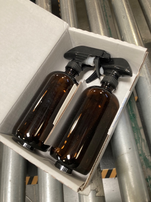 Photo 1 of Sally's Organics Empty Amber Glass Spray Bottles - 2 Pack - Large 16oz Refillable Bottle for is Great for Essential Oils, Plants, Cleaning Solutions, Hair - Durable Nozzle - Fine Mist/Stream Setting