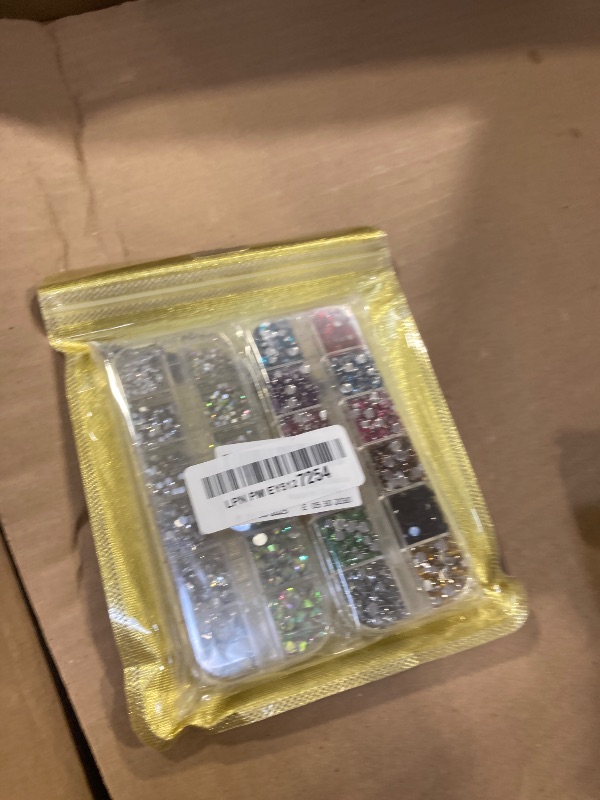 Photo 1 of Two Packs of Flatback Rhinestones 4520 Pcs Crystal, Colorful Rhinestones for Nails, Multicolored+ AB+Transparent White Gems with Picker Tools for Bedazzling Nail Crafting Face Makeup