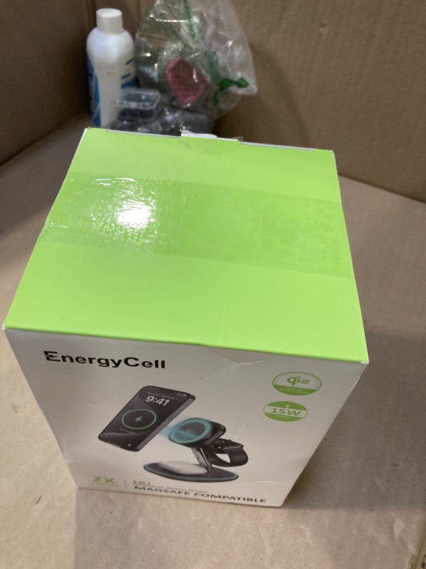 Photo 1 of Qi2 3 in 1 Wireless Charging Station, Certified 15W Fast Wireless Charger for iPhone 16/15/15 Pro/14/13/12, Apple Watch, AirPods, Magnetic Charger for iPhone with Sleep Friendly Light (Black, Qi2)