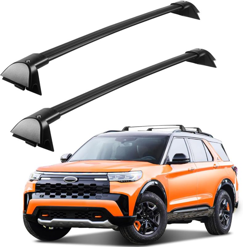 Photo 1 of Roof Rack Cross Bars Compatible with Ford Explorer 2020-2025, Heavy-Duty Aluminum Crossbars Roof Rails Rooftop Cargo Basket Carrier Bag Luggage Canoe Kayak Bik