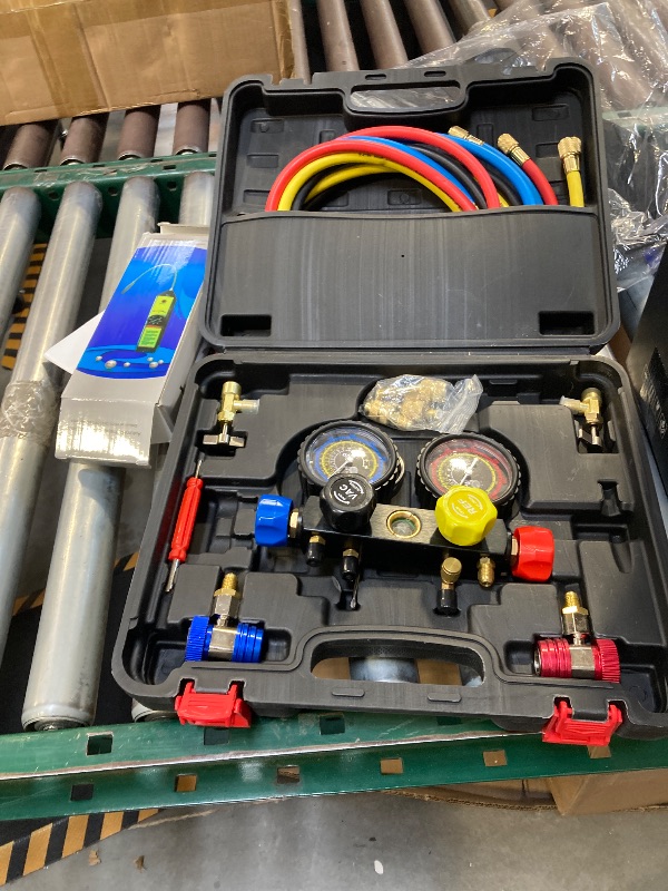 Photo 1 of Orion Motor Tech AC Vacuum Pump and Gauge Set, 1/3 hp 4 cfm Vacuum Pump Manifold