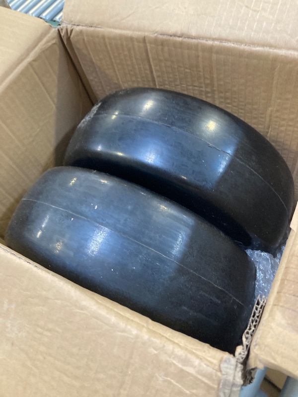 Photo 1 of 2 Pack 13X5-6 Black Rim Solid Smooth Puncture Proof No Flat Tires Fit 72460039 Includes Axle Bolt Dust Covers and Bearings Replace 77410035