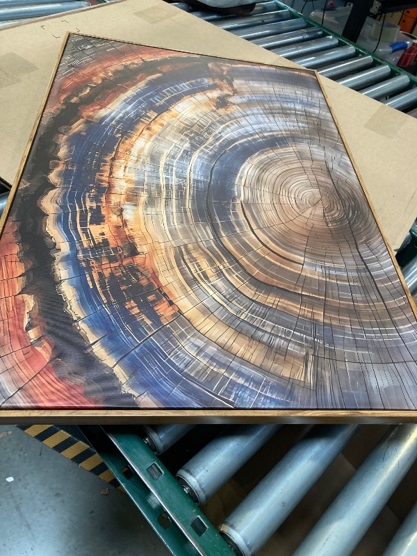 Photo 1 of 24" x 36" Canvas Print, Tree Ring Wall Art, Modern Farmhouse Decor, Abstract Colorful- READ CLERK NOTES