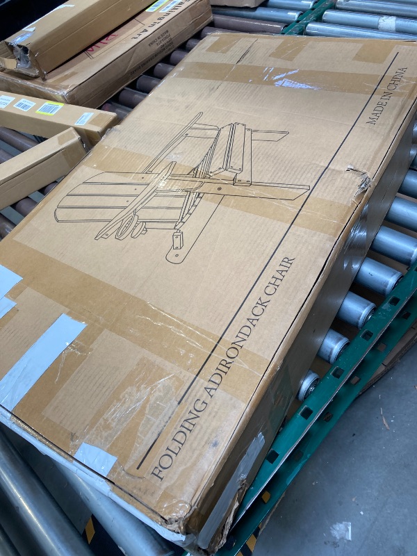 Photo 1 of FOR PARTS ONLY- Folding HDPE Adirondack Chair with 4 in 1 Cup Holder Tray Plastic Adirondack Chairs Weather Resistant Lawn Outdoor Fire Pit Chairs Patio Chairs- READ CLERK NOTES 