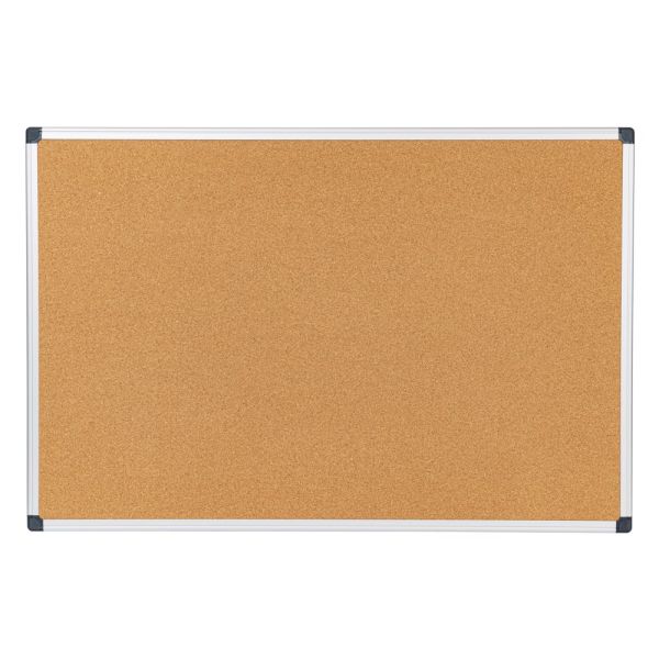 Photo 1 of Cork Bulletin Board, 24" x 36", Aluminum Frame With Silver Finish