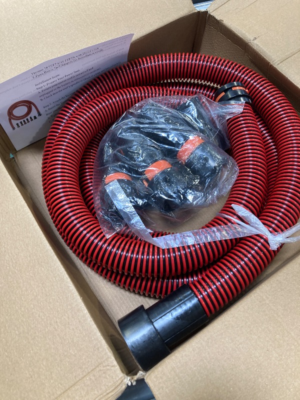 Photo 1 of Klabb 10 Feet Dust Collection Hose Kit for Home and Shop Vacuums System with 6 Adapters of Woodworking Power Tool and Sander,Compatible with Multi-Brands Power Tool Adapter Set for Dust Collection