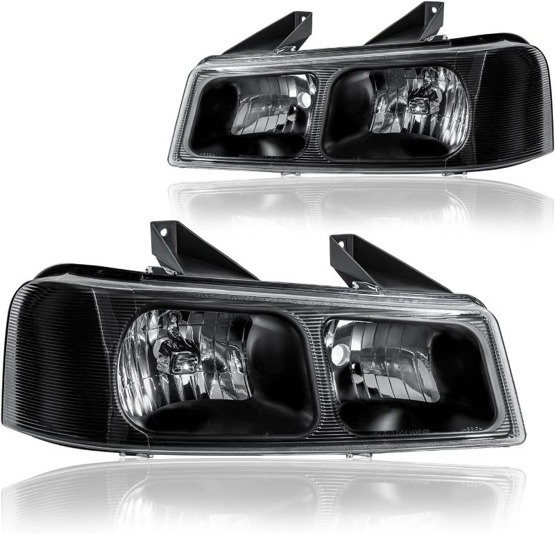 Photo 1 of 2PCS Headlight Assembly Headlights, Compatible with 2003-2014 Chevy Express 1500/2003-2023 Express 2500 3500/2009-2022 Express 4500/2003-2014 SAVANA 1500 Black Housing Clear Reflector