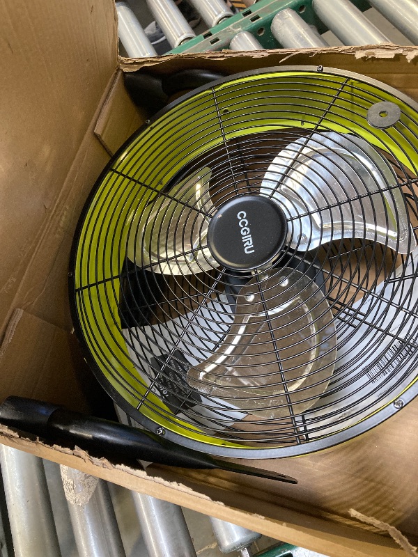 Photo 1 of 12 Inch Battery Operated Fan, Portable Rechargeable Cordless Fan High Velocity Heavy Duty Metal Floor Fan for Camping Hurricane Home Warehouse