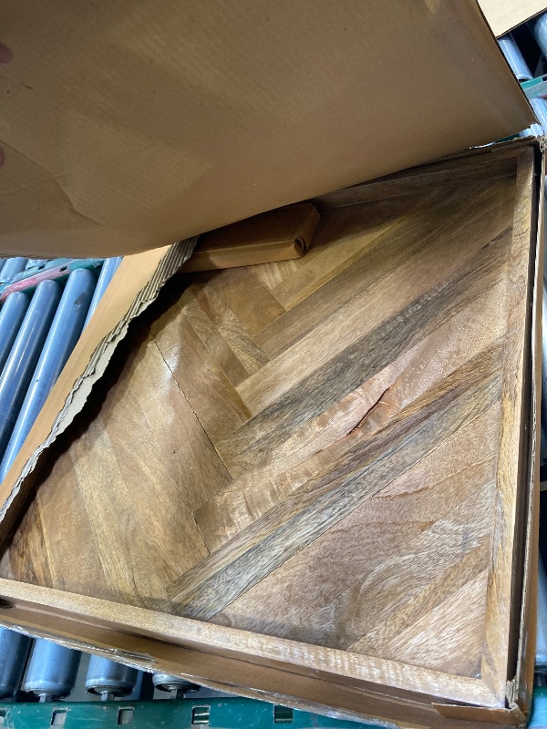 Photo 1 of Signature Wooden Tray with metal handle 