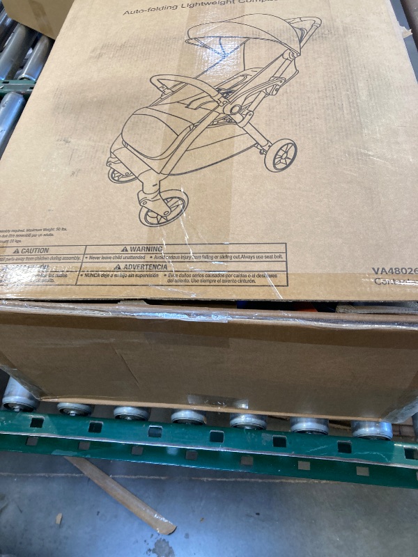Photo 1 of Travel Stroller, Overhead-Friendly Compact Baby Stroller(Newborn to 50lbs), Self-Folding Toddler Pushchair for Travel, Full-Reclining Seat, Cup Holder Included