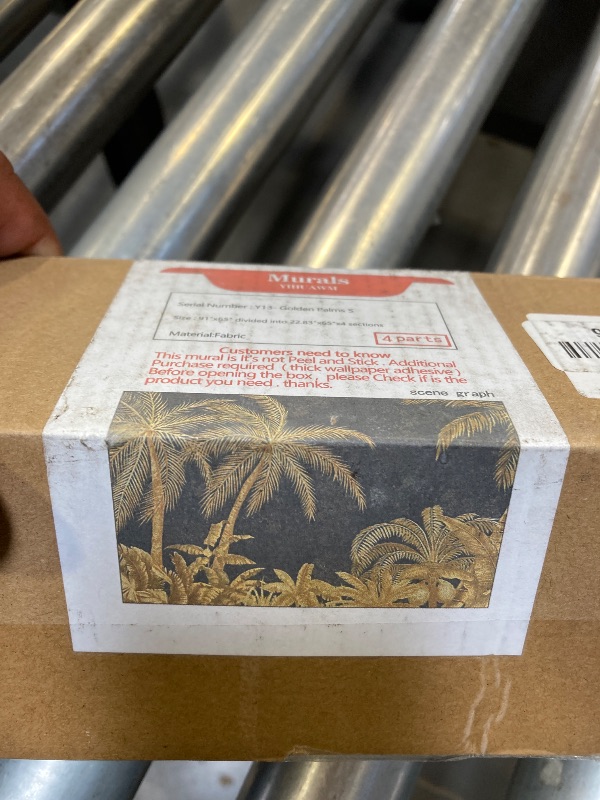 Photo 1 of Gold palms botanical backdrop large  4 section 