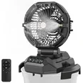 Photo 1 of Portable Misting Fan, 30,000mAh Rechargeable Battery Powered, 4 Wind Speeds & 4 Misting Levels, Outdoor Cooling Fan for Patio, Camping, Compatible with 10-13in Water Bucket(Not Included)
