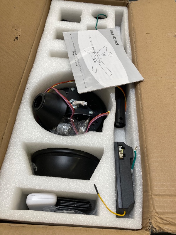 Photo 1 of 52" Black ceiling fan with remote control 