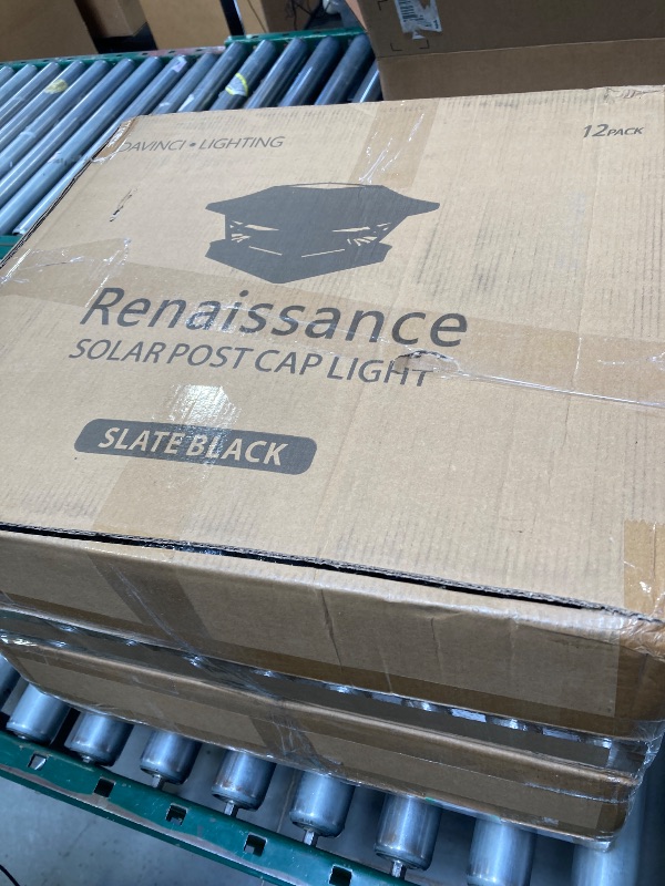 Photo 1 of Davinci Lighting Renaissance Solar Post Cap Lights in Slate Black, available in a 24-pack