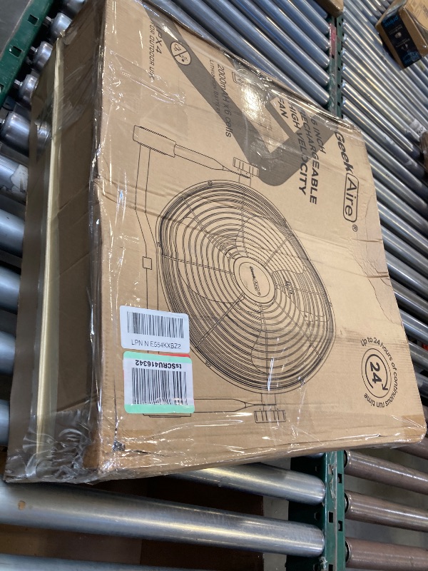 Photo 1 of Geek Aire 12" Portable Battery Operated Fan with Metal Blade, 360 Vertical Tilt, 24h Run Time Cordless Fan for Camping Travel Tent Hurricane Home