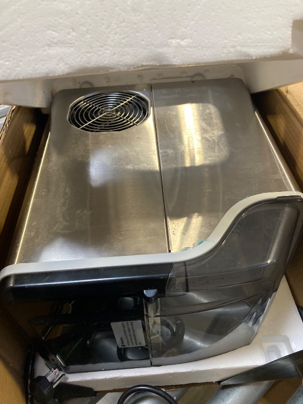 Photo 1 of Kikihuose Ice Maker Countertop, Timed Ice Maker, Self-Cleaning Ice Maker Machine - 44lbs/24Hrs, Chewable Nugget Ice, Ice Scoop & Basket, for Home/Kitchen/RV