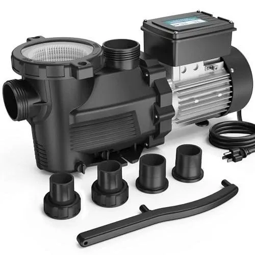 Photo 1 of Vidapool 2Hp Pool Pump – Dual Speed, 5200 Gph, Self-Priming, 115V, In/Above