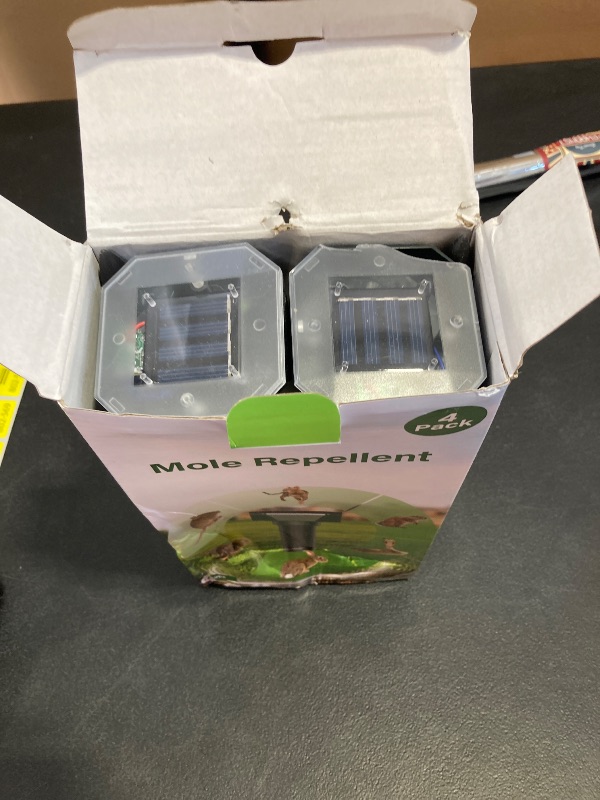 Photo 1 of Snake & Mole & Rabbit Repellent Solar Powered, Ultrasonic Deterrent, IP65 Waterproof, to Get Rid of Gopher, Groundhog, Chipmunk, Rodent, Raccoon, Vole and Skunk for Lawn & Garden, 4 Pack