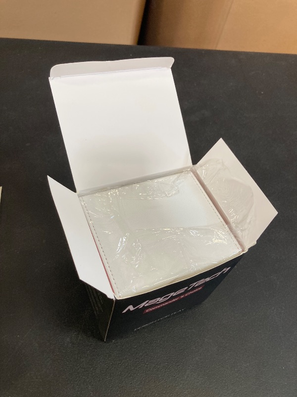 Photo 1 of Mage Tech Card Deck Box for MTG Commander - Patented Design, Commander Display, Fits 100 Double-Sleeved Cards, 35pt Card Brick & Dice Tray - White/Red