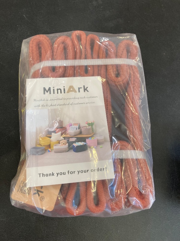 Photo 1 of MiniArk Small Storage Baskets for Organizing | Closet Organizer Bins | Shelf Toy Basket | Woven Rope Baskets | Cube Decorative Box | Shallow Basket | 11.5x7.5x4.7” | 3 Packs Oxide Red