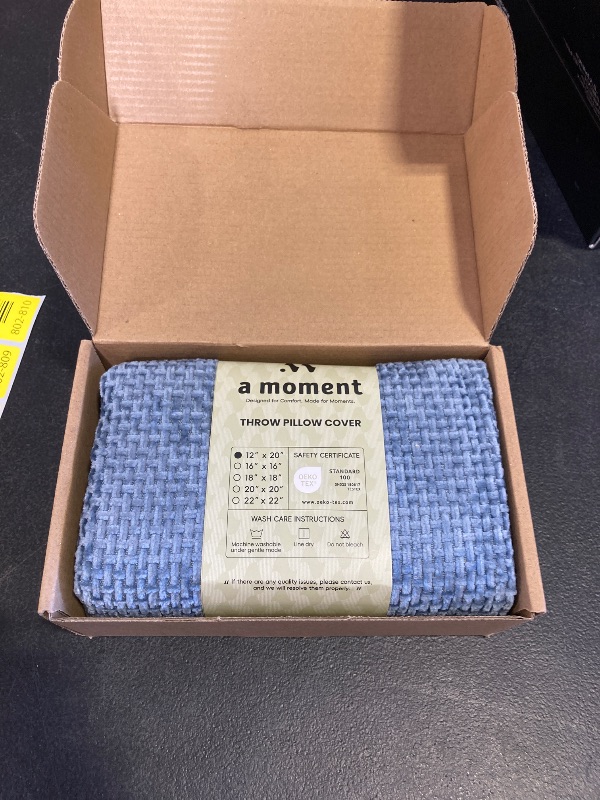 Photo 1 of a moment Blue Chenille Throw Pillow Covers 12x20 Inch Pack of 2 Modern Decorative Throw Pillow Covers Farmhouse Cross Covers Modern Home Decor for Sofa Bedroom Living Room