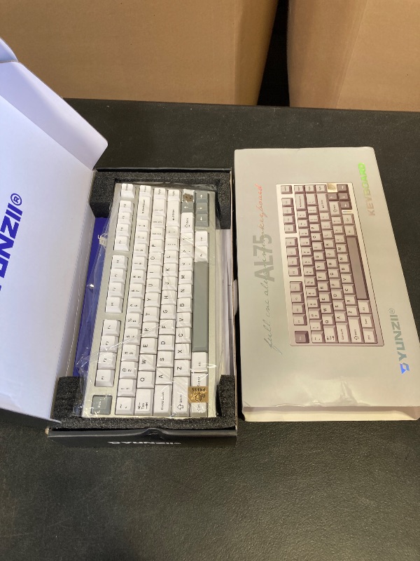 Photo 1 of YUNZII AL75 Wireless Mechanical Gaming Keyboard,Full Aluminum CNC,75% Layout,BT/2.4G/Wired,Hot Swap,Creamy Switches,TKL Gasket,RGB Backlight,Programmable for Mac/Win (Silver, Blue Grey Switch)