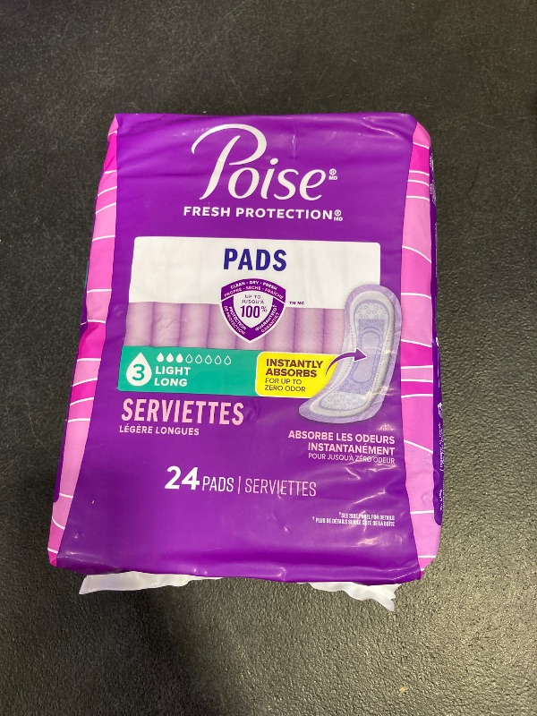 Photo 1 of Kimberly Clark 19906 - Poise Ultra Thin Long Pads, 10.3" x 2.5"