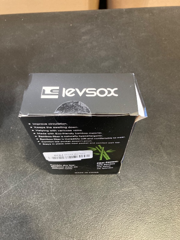 Photo 1 of LEVSOX Plus Size Compression Socks for Women&Men Wide Calf 15-20 mmHg Knee High Extra Large Calf Support Socks for Nurse, Medical, Travel, Black sealed