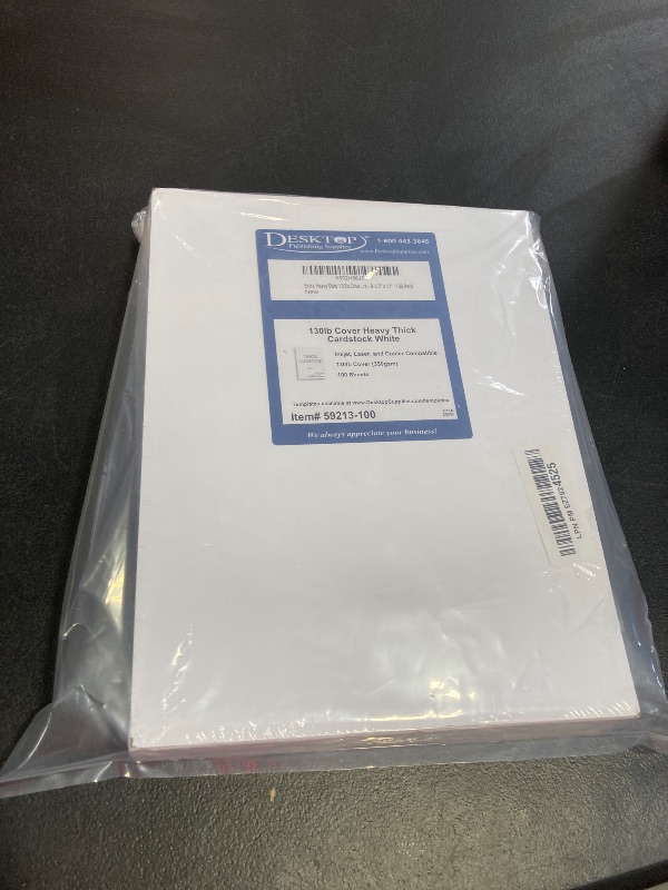 Photo 1 of Extra Heavy Duty 130lb Cover Cardstock - Bright White - 350gsm 17pt Thick Paper for Inkjet & Laser Printers - 8-1/2" x 11" - 100 Pack