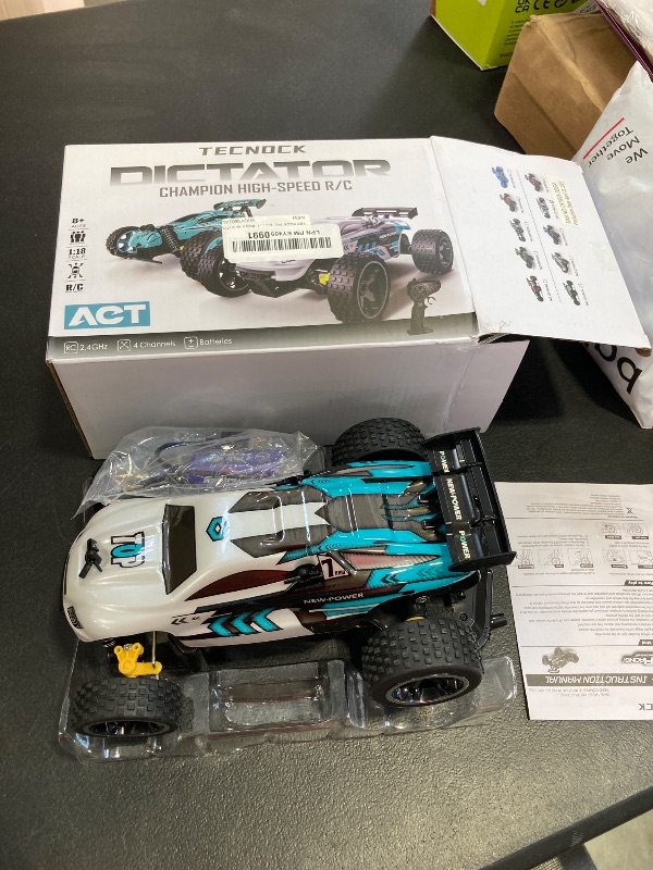 Photo 1 of Tecnock RC Cars Remote Control Car for Kids, 1:18 Scale 20 KM/H 2WD Offroad Buggy, 2.4GHz RC Racing Car with USB-C Easy Charging & 50 Mins Playtime, Toys Gifts for Boys & Girls