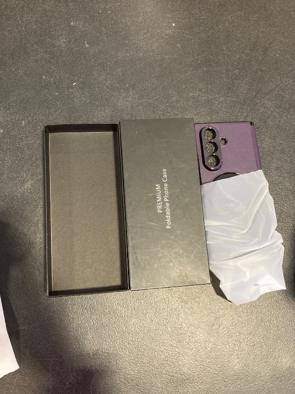 Photo 1 of AFENGBOX Case for Samsung Galaxy Z Fold 7,Luxury Premium Leather Phone Case with Privacy Screen?Hinge Protection? Magnetic Kickstand,Slim Shockproof Protective Cover for Galaxy Z Fold 7 2025,Purple