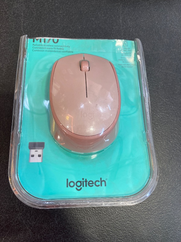 Photo 1 of Logitech M170 Wireless Mouse for PC, Mac, Laptop, 2.4 GHz with USB Mini Receiver, Optical Tracking, 12-Months Battery Life, Ambidextrous - Rose