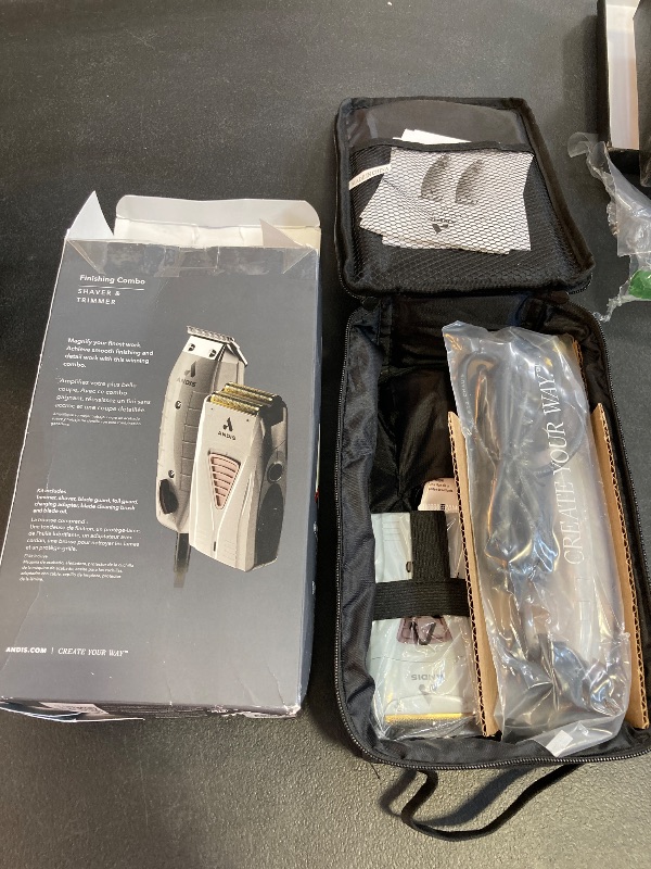 Photo 1 of Andis 17270 Finishing Combo T-Outliner Trimmer & Pro Foil Lithium Titanium Foil Shaver - Professional Finishing Hair Clippers and Trimmer Kit for Men