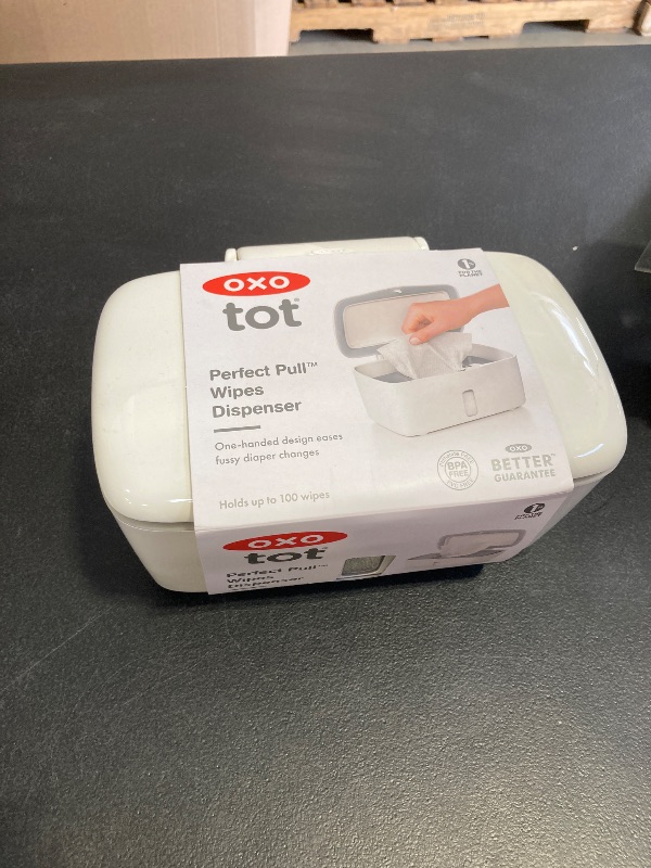 Photo 1 of OXO Tot Perfect Pull Wipes Dispenser, Gray
