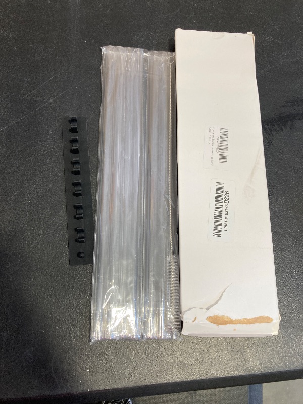 Photo 1 of Replacement Straw with Straw holder,6 pcs Reusable Clear Straws with Cleaning Brush Silicone Straw Clips for Stanley 30 oz 40 oz Cup Tumbler Accessories (Black)
