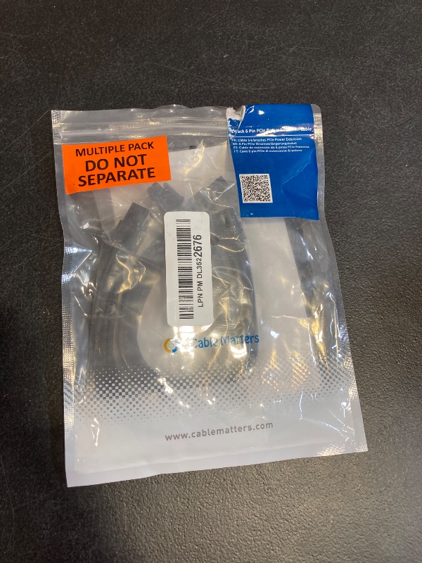 Photo 1 of Cable Matters 2-Pack 6 Pin PCIe Extension Cable 10 Inches (PCIe to PCIe Power Extension)