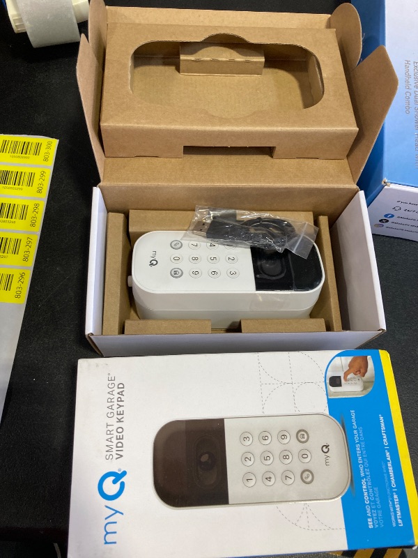 Photo 1 of myQ Smart Garage Door Video Keypad with Wide-Angle Camera,Customizable PIN Codes,and Smartphone Control–Take Charge of Your Garage Access Works with Chamberlain, LiftMaster and Craftsman openers,White