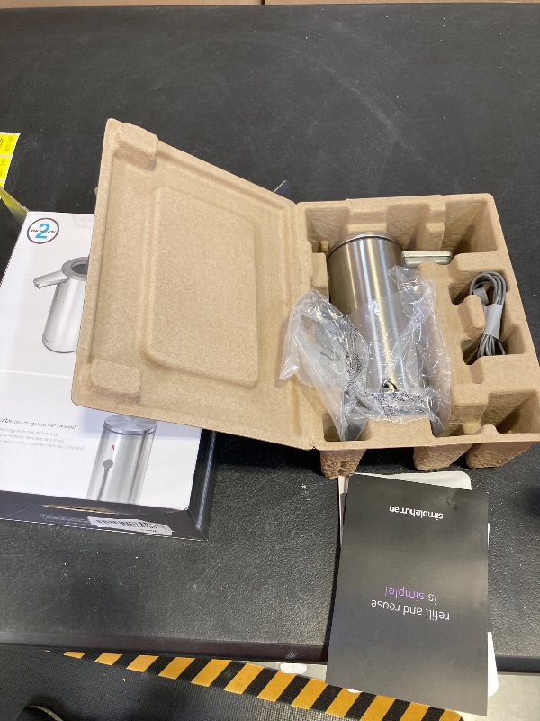 Photo 1 of simplehuman 9 oz. Touch-Free Automatic Rechargeable Sensor Pump, Brushed Stainless Steel, New
