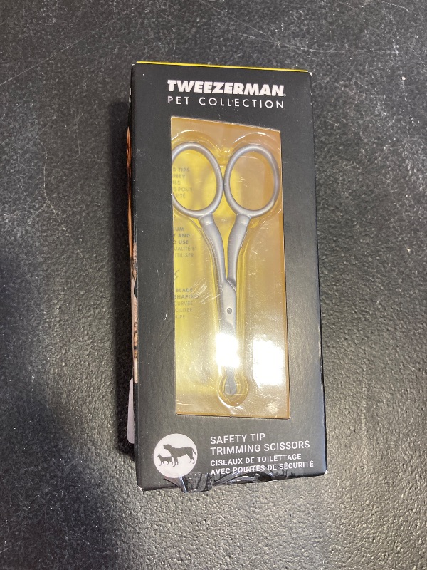 Photo 1 of Tweezerman Pet Grooming Scissors, Stainless Steel Rounded Tip Trimming Shears for Dogs and Cats