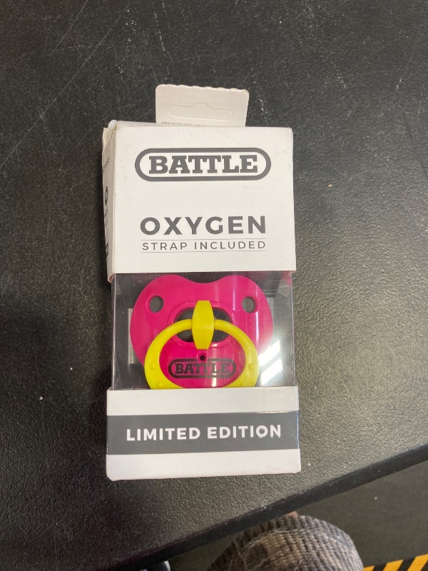 Photo 1 of Battle Sports Binky Oxygen Football Mouthguard - Detachable Strap, Maximum Breathability, Works with Braces & No Boiling Required - Pink/Yellow