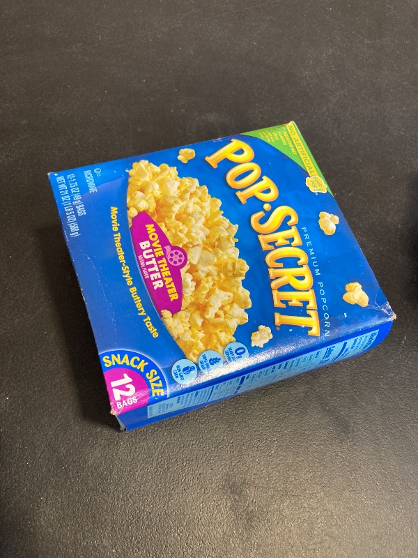Photo 1 of Pop Secret Microwave Popcorn, Movie Theater Butter Flavor, 1.75 Oz Snack Bags, (Pack of 12) exp may 2026