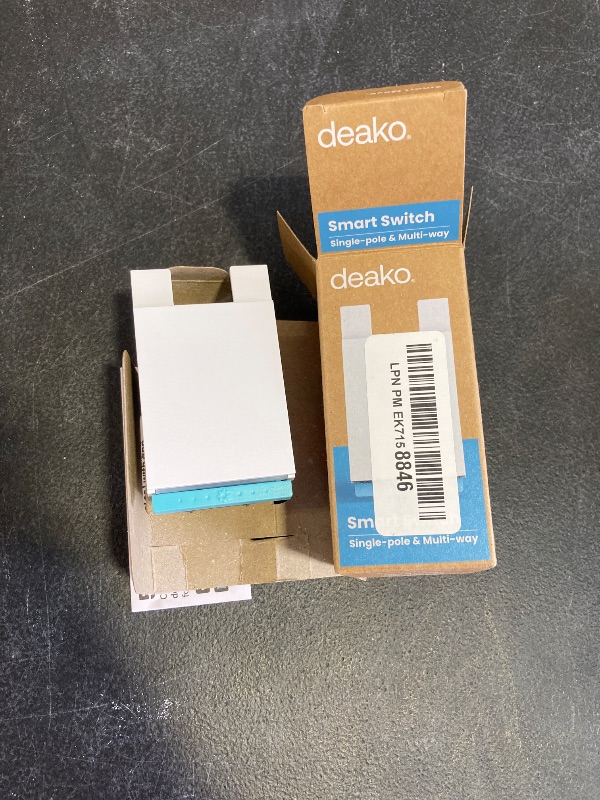 Photo 1 of Smart Light Switch (Gen 2) by Deako, Single Pole, 3-Way, 4-Way, 2.4 GHz Wi-Fi, Programmable, Remote App, Voice Control w/Alexa, Google Assistant, Samsung, No Hub Required, Neutral Wire Required, White