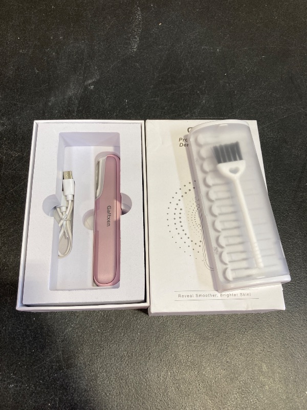 Photo 1 of Dermaplaning Tool for Women Pink - Facial Exfoliation & Peach Fuzz Hair Removal with Rechargeable Sonic Edge Technology, 10 Refill Blades