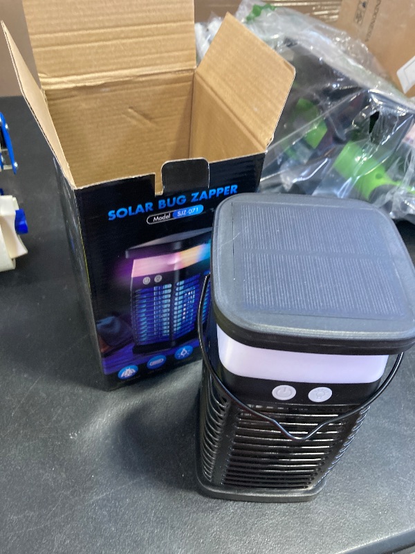 Photo 1 of Bug Zapper Outdoor Indoor Mosquito Zapper Solar Fly Zapper Rechargeable Electric Mosquito Killer IP68 Waterproof Insect Fly Trap Plug in with RGB Light & Reading Lamp for Patio Camping Home Backyard