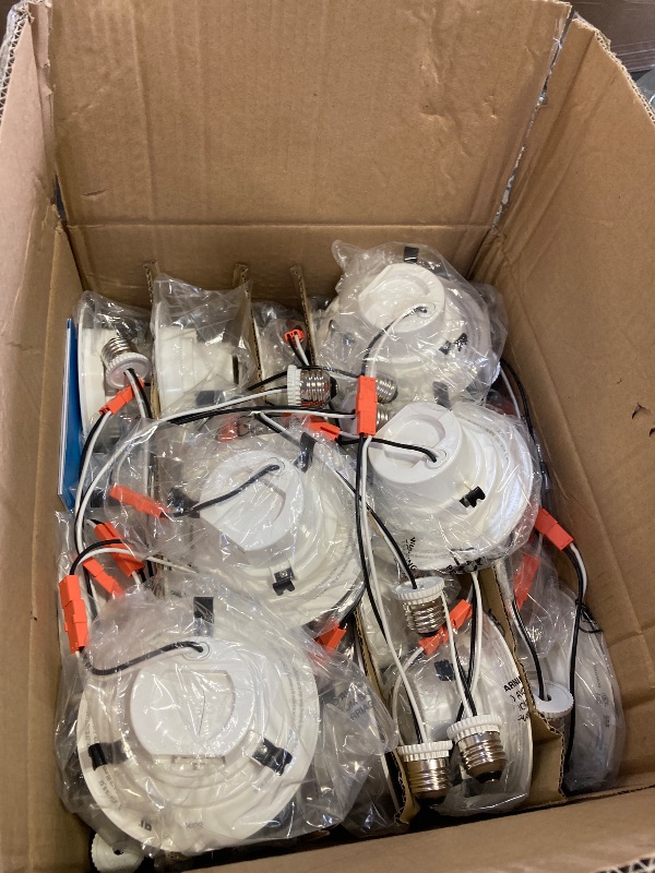 Photo 1 of Sunco 24 Pack 5CCT LED Recessed 4 Inch, 3000K/4000K/5000K/6000K/6500K Selectable, Dimmable Can Lights, Smooth Trim, 11W=60W, 660LM, Damp Rated, Retrofit Installation - UL Certified.