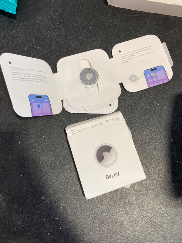 Photo 1 of Apple AirTag. Keep Track of and find Your Keys, Wallet, Luggage, Backpack, and More. Simple one-tap Set up with iPhone or iPad