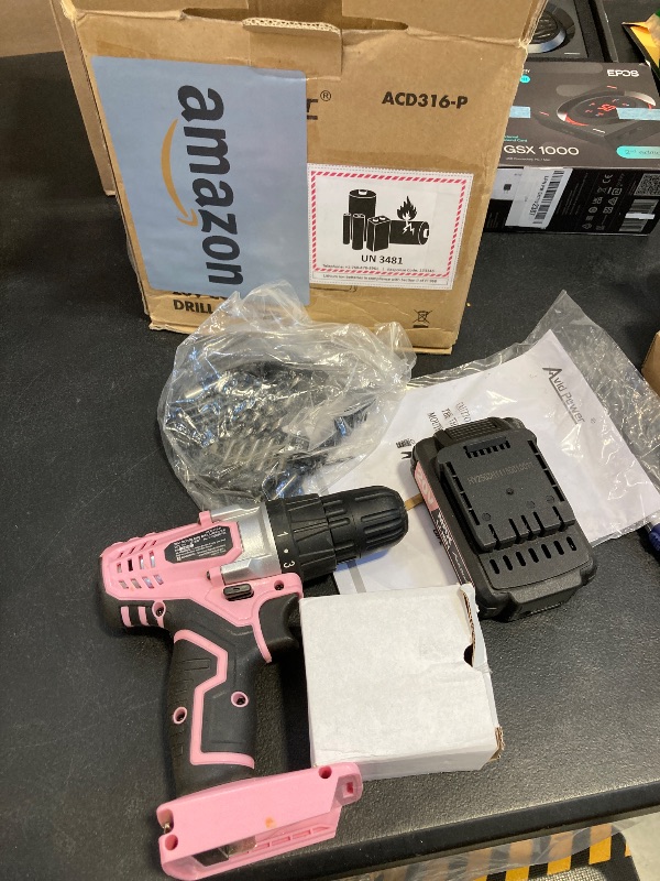 Photo 1 of AVID POWER 20V MAX Lithium lon Cordless Drill Set, Power Drill Kit with Battery and Charger, 3/8-Inch Keyless Chuck, Variable Speed, 16 Position and 22pcs Bits (Pink)