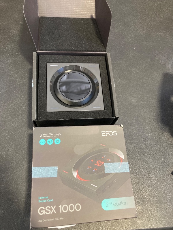 Photo 1 of EPOS GSX 1000 2nd Edition Dac Amp Audio Amplifier/External USB Sound Card with 7.1 Surround Sound, Side Tone, Gaming DAC and EQ, Headphone Amp Compatible with Windows, Mac, Laptops and Desktops