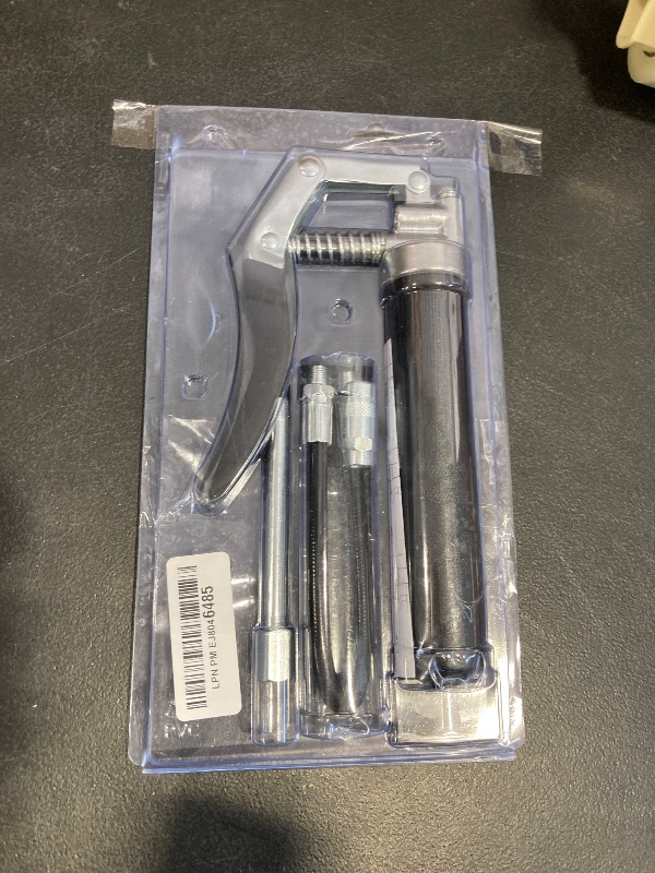 Photo 1 of LubriMatic 30-800 Heavy Duty Mini Grease Gun w/ Pipe and Hose, Black/Silver