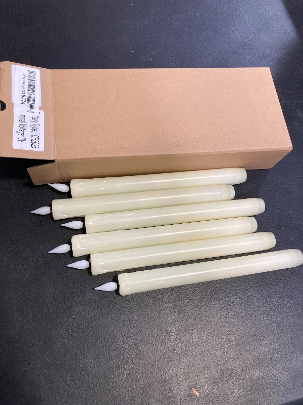 Photo 1 of Homemory Real Wax LED Flameless Taper Candles with Remote Timer, 9.6 Inches Ivory Fake Candlesticks, Dripless Battery Operated Window Candle with 3D Flickering Flame for Fireplace Xmas Halloween